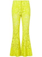 Proenza Schouler pantalon en dentelle à coupe évasée - Jaune