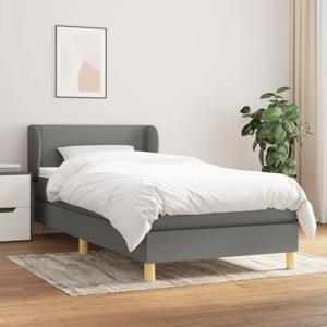 Boxspring met matras stof donkergrijs 90x190 cm SKU: V3126686