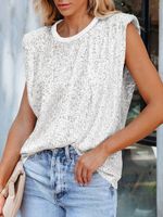 Loose Glitter Casual Tank Top