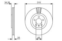 Remschijf BOSCH, Remschijftype: Geventileerd: , u.a. für Seat, Audi, VW