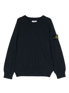 Stone Island Junior pull à patch Compass - Bleu