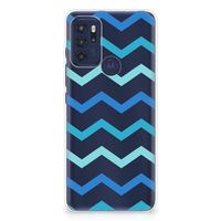 Motorola Moto G60s TPU bumper Zigzag Blauw - thumbnail