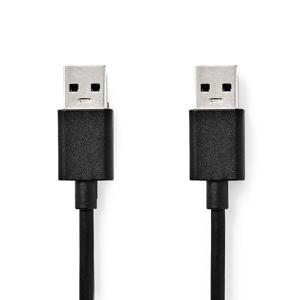 USB-Kabel | USB 3.2 Gen 1 | USB-A Male | USB-A Male | 5 Gbps | Vernikkeld | 2.00 m | Rond | PVC | Zw