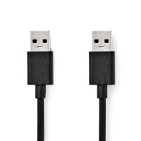 USB-Kabel | USB 3.2 Gen 1 | USB-A Male | USB-A Male | 5 Gbps | Vernikkeld | 2.00 m | Rond | PVC | Zw - thumbnail