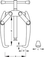 Gedore 8003760 Poelietrekker voor accupool Aantal haken: 2 - thumbnail