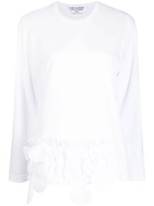 Comme Des Garçons Comme Des Garçons t-shirt asymétrique à volants - Blanc