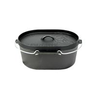 Valhal Dutch Oven Braadpan Gietijzer met deksel Ovaal 9 L - thumbnail