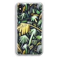 Tropical Palms Dark: iPhone X Transparant Hoesje - thumbnail