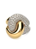 LEO PIZZO bague Abbraccio en or blanc et jaune 18ct ornée de diamants - thumbnail