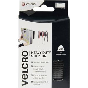 VELCRO® VEL-EC60239 Klittenband Om vast te plakken Haak- en lusdeel, Extra sterk (l x b) 100 mm x 50 mm Zwart 2 paar