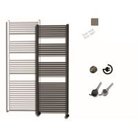 Elektrische Design Radiator Sanicare Plug En Play 172 x 60 cm Inox Look Thermostaat Zwart 1127 Watt Sanicare