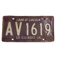 Illinois 1964 Kentekenplaat - Origineel - thumbnail