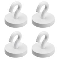 Set van 4x stuks kunststof ophang magneet met haak 2.2 cm