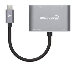 Manhattan USB-C to HDMI & VGA 4-in-1 Docking-Konverter USB-C dockingstation Geschikt voor merk (dockingstation): Universeel USB-C Power Delivery