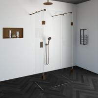 Sanituba Complete Profielloze Doorloopdouche 100/50/50cm koper