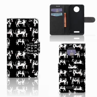 Motorola Moto C Plus Telefoonhoesje met Pasjes Koetjes Motorola Moto C Plus Telefoonhoesje met Pasjes Koetjes