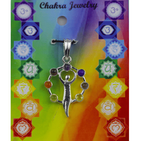 Godinnenfiguur Chakra Hanger Messing Verzilverd - thumbnail