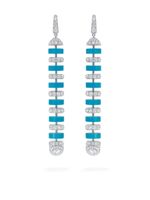 David Morris boucles d'oreilles en or blanc 18ct pavées de diamants - Bleu - thumbnail