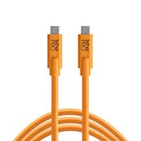 Tether Tools TetherPro USB-C naar USB-C kabel | voor stroomvoorziening, snelle overdracht en verbinding tussen camera en computer | Hoge zichtbaarheid oranje | 3 voet (9 m)