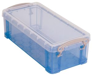 Really Useful Box 0,9 liter, transparant blauw