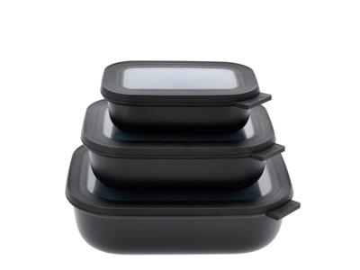 Mepal - Cirqula Low Rect Bowl Set - Black (14599)