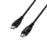 LogiLink CU0181 - USB 2.0 Type-C aansluitkabel (stekker/stekker) met E-mark chipset, PD (PowerDelivery) en OLED-display, lengte: 1 m