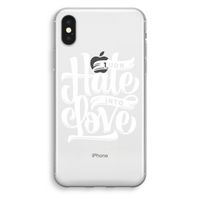 Turn hate into love: iPhone XS Transparant Hoesje - thumbnail