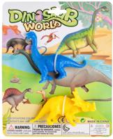 LG Imports speelset dinosaurus jongens 10 cm blauw/geel 2 delig