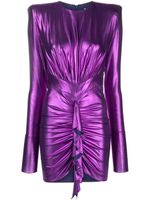 Alexandre Vauthier laminated-finish ruched minidress - Violet