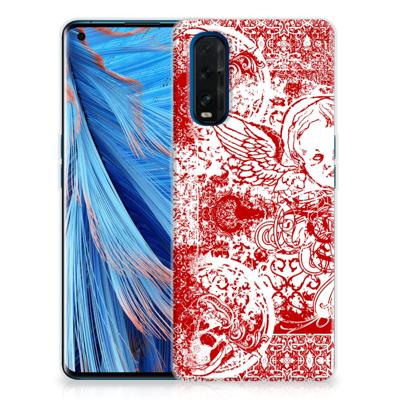 Silicone Back Case OPPO Find X2 Angel Skull Rood Silicone Back Case OPPO Find X2 Angel Skull Rood