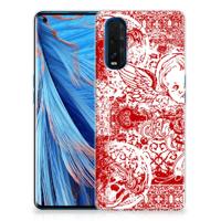 Silicone Back Case OPPO Find X2 Angel Skull Rood