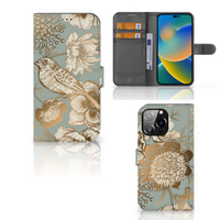 Hoesje voor iPhone 14 Pro Max Vintage Bird Flowers