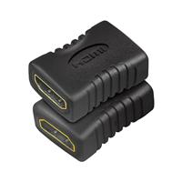 LogiLink AH0006 HDMI High Speed Adapter, platte uitvoering en met vergulde contacten, ideaal voor Full HD, bus op bus zwart