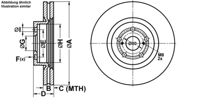 Remmenset, remschijf ATE, Remschijftype: Geventileerd: , Inbouwplaats: Vooras, u.a. für Toyota Remmenset, remschijf ATE, Remschijftype: Geventileerd: , Inbouwplaats: Vooras, u.a. für Toyota