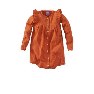 Z8 jurk Angelina met ruches roestbruin