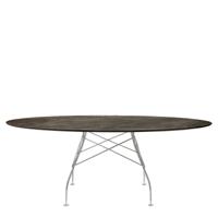 Kartell Glossy Eettafel Marmer Ovaal - Chrome / Aged Bronze