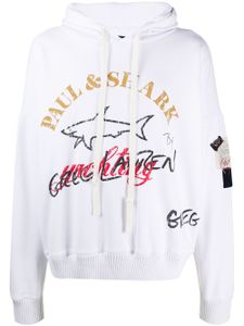 Greg Lauren X Paul & Shark hoodie à logo imprimé - Blanc