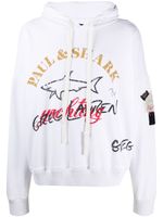 Greg Lauren X Paul & Shark hoodie à logo imprimé - Blanc - thumbnail