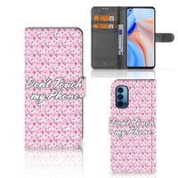 OPPO Reno 4 Pro 5G Portemonnee Hoesje Flowers Pink DTMP - thumbnail