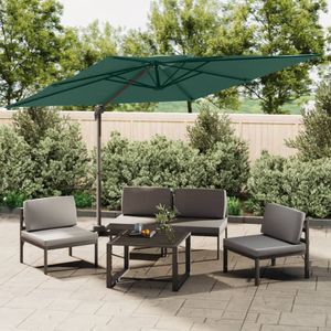 Zweefparasol met dubbele bovenkant 400x300 cm groen