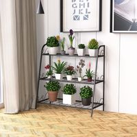 3-Lagen Metalen Plantenstandaard Binnen Buiten Plant Plank Multifunctionele Bloem Rek en Display Plank