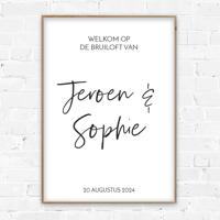 Poster welkom bruiloft modern