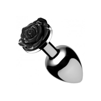 XR Brands Black Rose - Butt Plug - Large - thumbnail