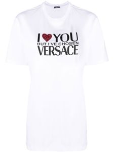 Versace t-shirt à slogan imprimé - Blanc