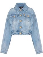 Balmain veste crop en jean à poches multiples - Bleu - thumbnail