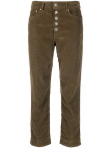 DONDUP pantalon en velours côtelé à coupe courte - Vert