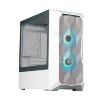 Cooler Master TD300 Mesh witte pc behuizing - mini-tower, 2 x 120 mm ARGB fans, micro-ATX en mini-ITX MB compatibel, zijpaneel van gehard glas, verwijderbare bovenkant, ARGB/PWM hub