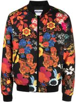 Moschino floral-print padded bomber jacket - Noir