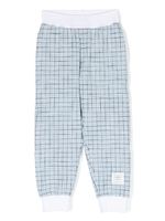 Thom Browne Kids pantalon de jogging en tweed à taille à logo - Bleu