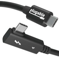 Plugable Thunderbolt 4-kabel, haakse 40 Gbps, met 240 W EPR-opladen, 8K-display, Intel gecertificeerd 80 cm (2,6 voet), compatibel met USB4, Thunderbolt 3, USB C, iPad, MacBook en Windows